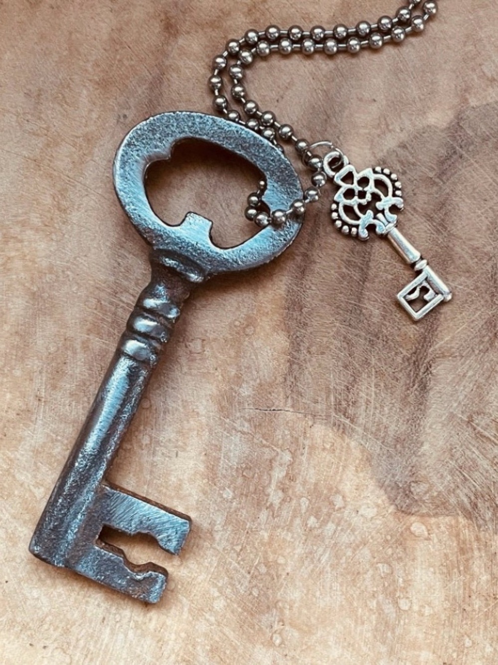 Vintage Skeleton Key Necklace, Authentic Key Jewelry, One of a kind